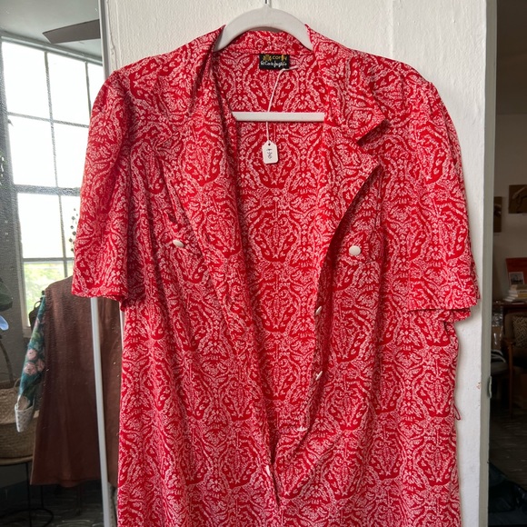 El Corte Inglés vintage red dress with white buttons - timeless! - Picture 5 of 14